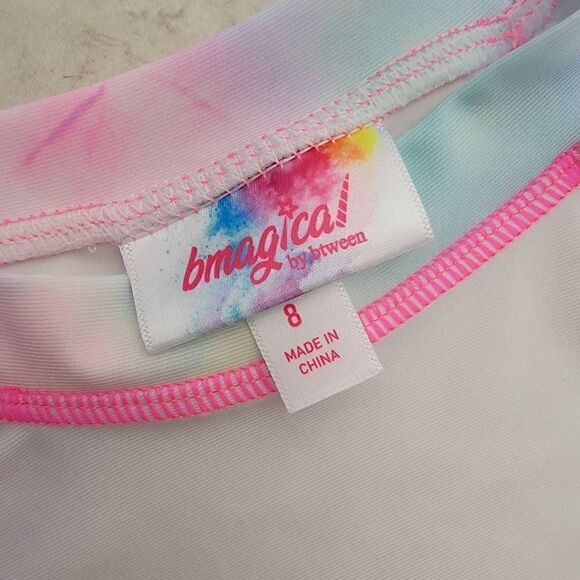 Bmagical UPF Rainbow Mermaid Hair Don't Care Girls Swim Suit 2 Piece Set 8 - Picture 4 of 9